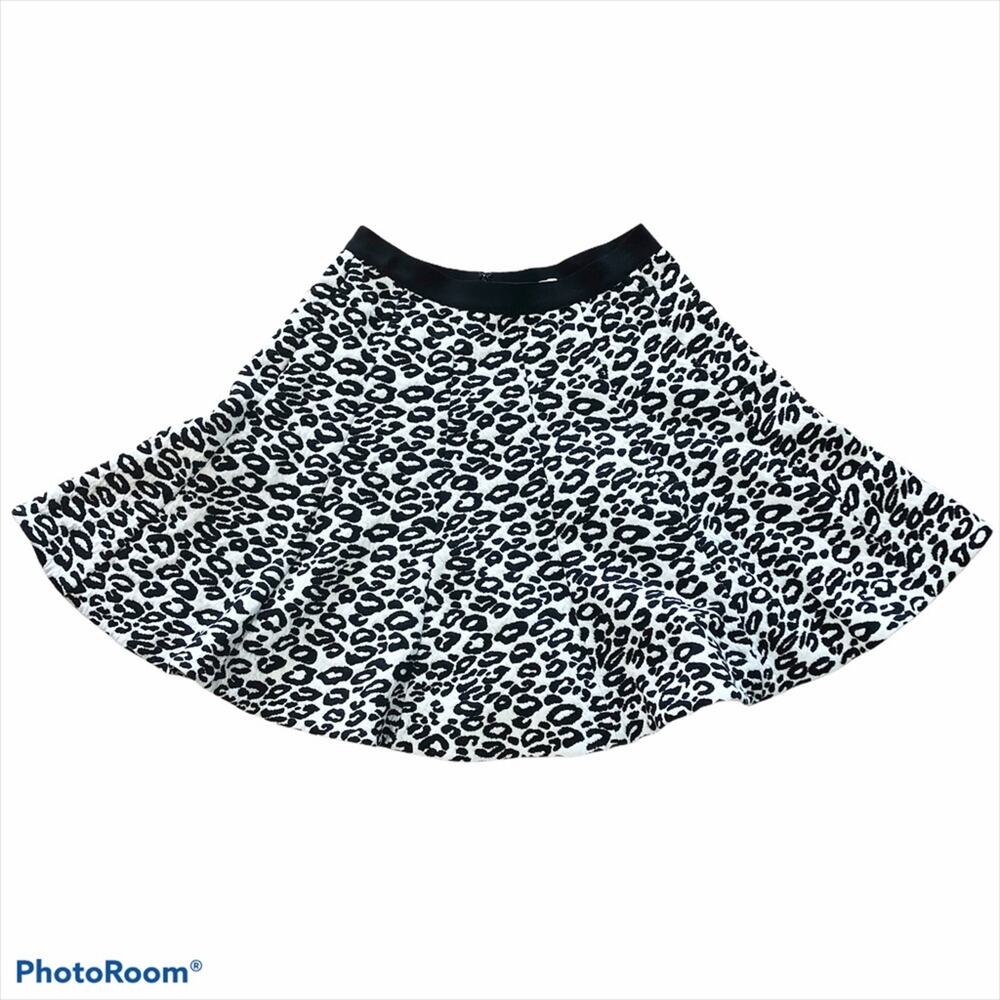 Rebecca Taylor Y2K white leopard print skater skirt 2 Animal print